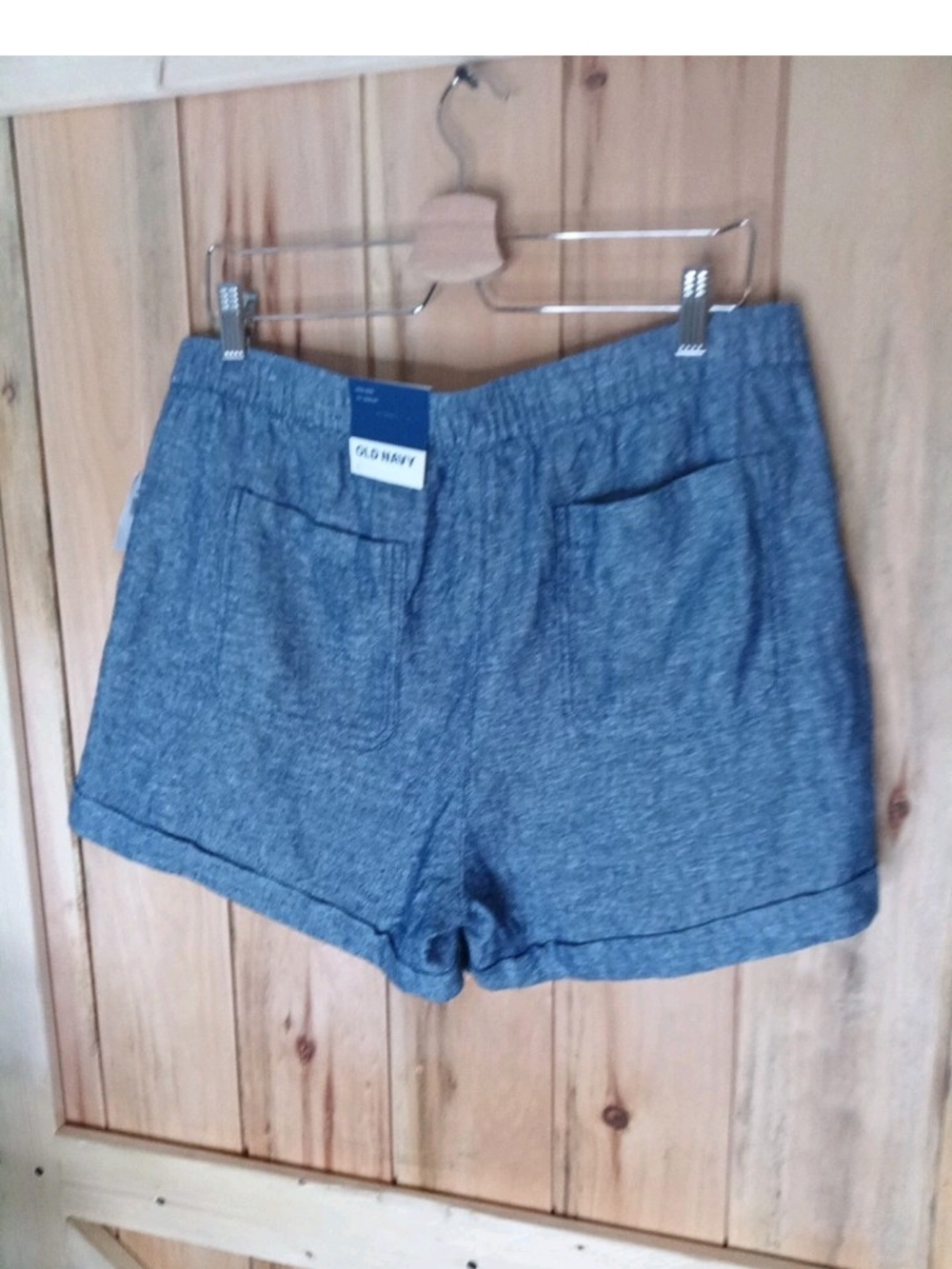 Old Navy Heather Blue High-Waist Cuffed Women's Shorts Large